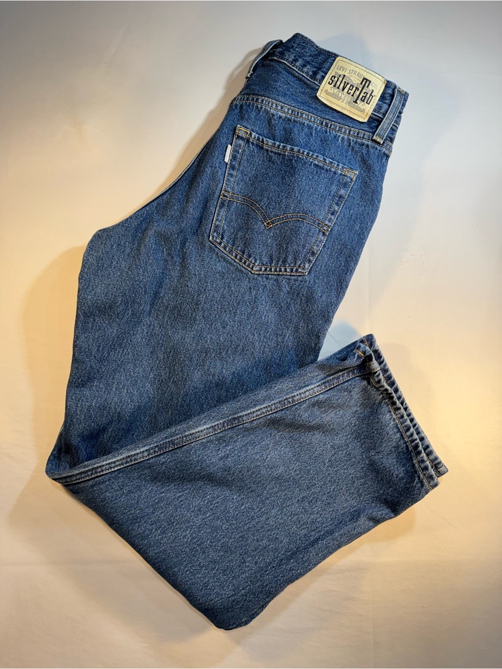 Women’s Levi’s SilverTab 94 Baggy Blue Denim Jeans Size 30